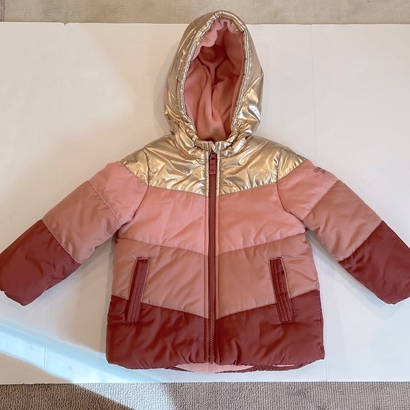 OshKosh b’gosh toddler girls puffer coat size 3T - Picture 3 of 15